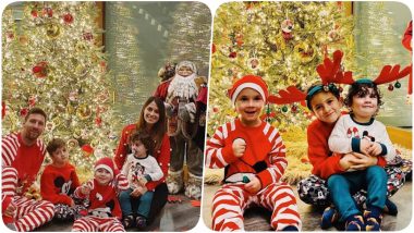 Lionel Messi Dresses Up in Red & White as He Celebrates Christmas 2019 With Wife Antonella Roccuzzo & Kids (See Pics)