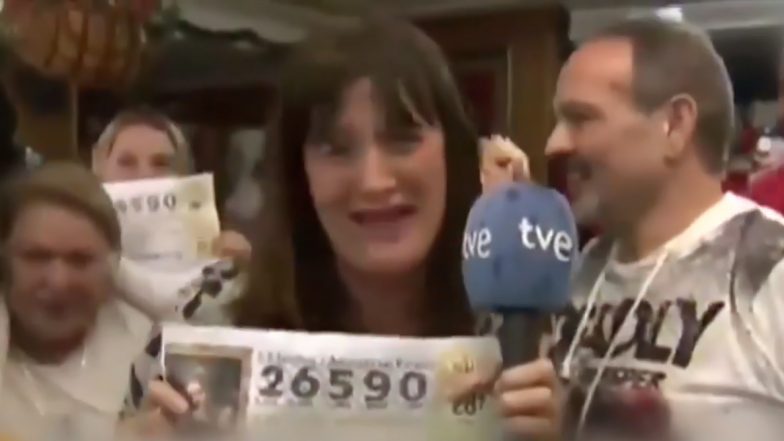 Spanish TV Reporter Quits Her Job Live on Air After Winning Lottery, Apologises After Realising That She Only Won a Small Amount (Watch Video)