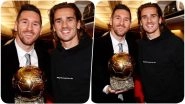 Lionel Messi Poses With Antoine Griezmann After Winning Ballon d&rsquo;Or 2019, Squashes Rumours of Rift Between the two (See Pic)
