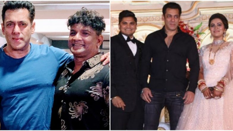 Salman Khan Graces the Wedding Reception of His Makeup Artist’s Son (View Pics Inside)