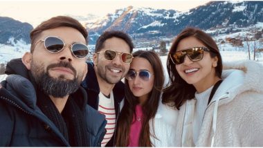 Fabulous Four! Anushka Sharma-Virat Kohli and Varun Dhawan-Natasha Dalal Are All Smiles in This Pic from Their Swiss Vacay