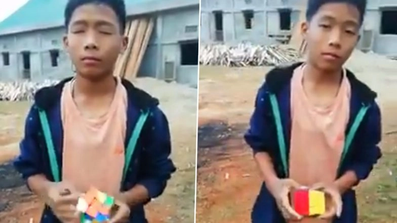 Arunachal Boy &lsquo;Blindly&rsquo; Solves Rubik&rsquo;s Cube in Less Than a Minute! This Viral Video Will Blow Your Mind