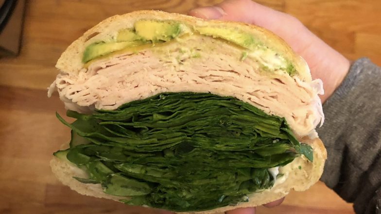 How Much Green Is Too Much Green? Turkey Sandwich Filled With Extra Spinach Divides the Internet (View Pic)