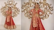 Miss Universe 2019 National Costume Contest: Vartika Singh Goes Traditional As She Graces in Gorgeous Red Indian Bridal Attire (Watch Video)
