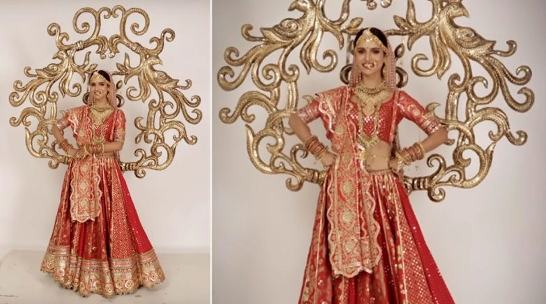 Vartika Singh goes traditional at the Miss Universe 2019 National Costume Competition. 