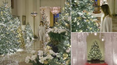 White House Christmas Decorations 2019: US First Lady Melania Trump Prepares to Celebrate the Holiday by Decking Up Giant Xmas Trees (Watch Video)
