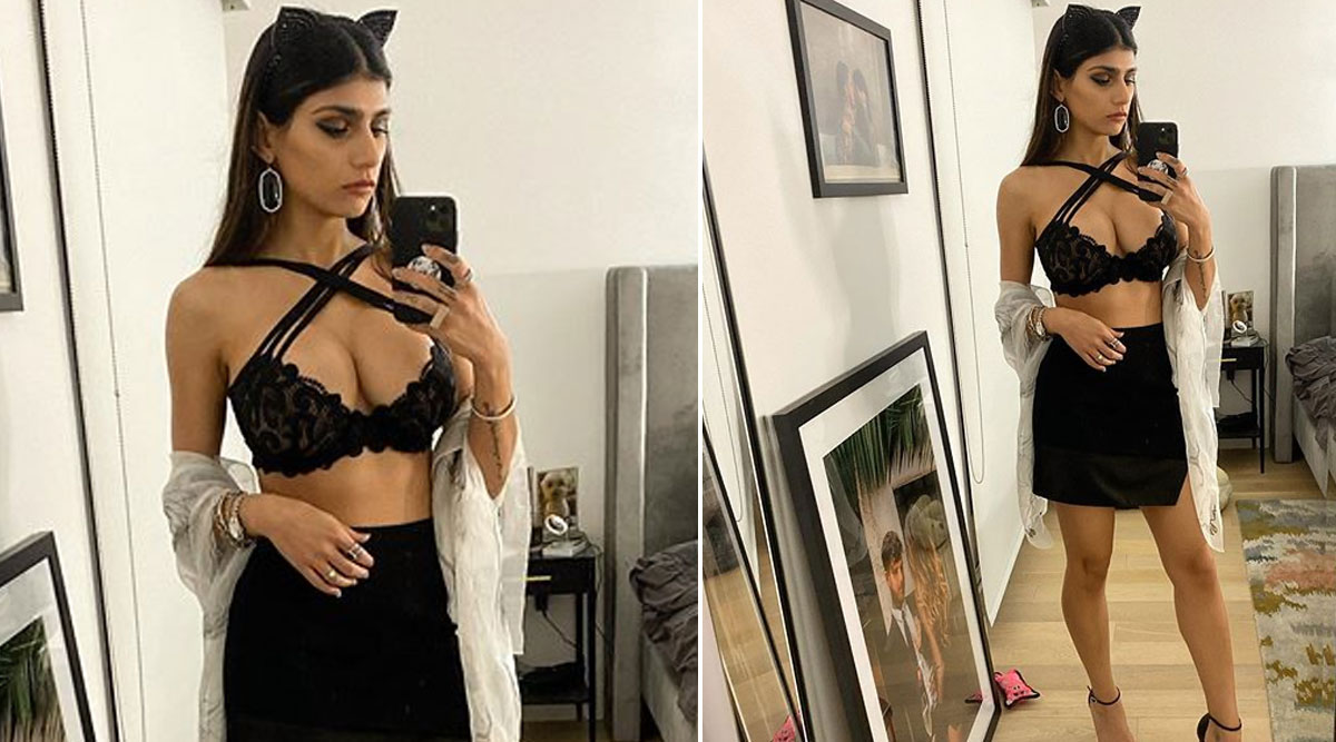 1200px x 667px - Mia Khalifa in a Black Criss-Cross Bralette and Cat Ears Is a Vision but We  Would Love to See the Pornhub Queen sporting 'Unwashed Hair'! | ðŸ‘— LatestLY