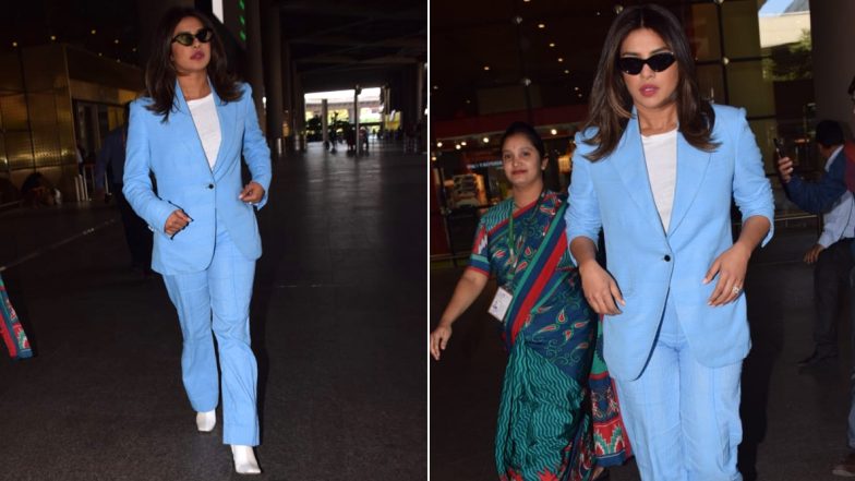 Priyanka Chopra's Blue Pantsuit is Effortlessly Chic and Extremely Stylish all at Once (View Pics)