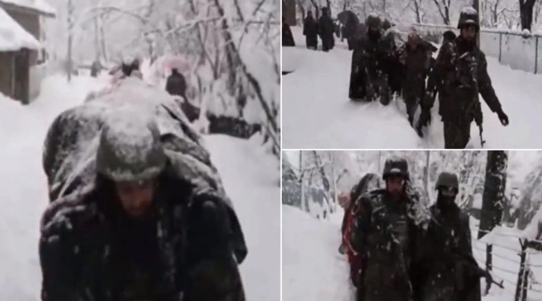 Indian Army Personnel Walk Through Heavy Snow to Evacuate Critically Ill 75-Year-Old Man