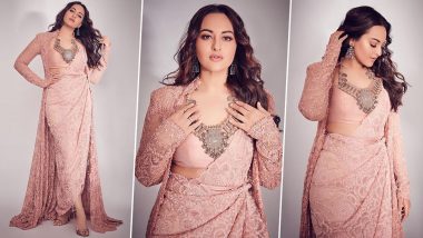 Pretty and Pastel! Sonakshi Sinha Looks Resplendent in her Anamika Khanna Outfit (View Pics)