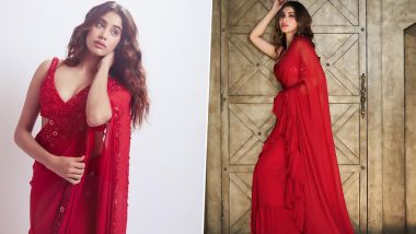 Fashion Faceoff! Janhvi Kapoor and Mouni Roy Raise Temperatures in Red Hot Sarees But Who Impressed You More?