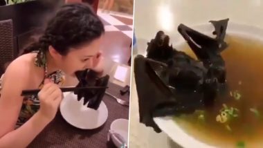 Coronavirus Scare: Video of Chinese Woman Eating a Whole Bat Goes Viral! Netizens Horrified As Wuhan Goes On a Lock Down
