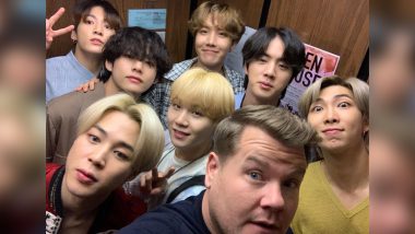 #BTSxCorden and #BlackSwanLive Take Over Twitter as BTS Performs Black Swan Live on 'Late Late Show with James Corden' (Watch Video)