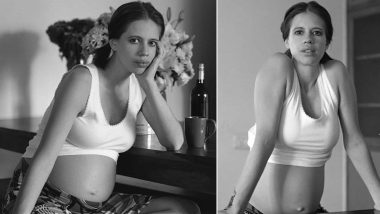 Kalki Koechlin Flaunts Her Baby Bump in Stunning Monochrome Pictures From Her Nine Month Series Photoshoot (See Pics)
