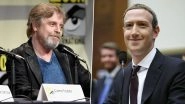 Star Wars Icon Mark Hamill Deletes His Facebook Account Objecting Mark Zuckerberg in His Recent Tweet