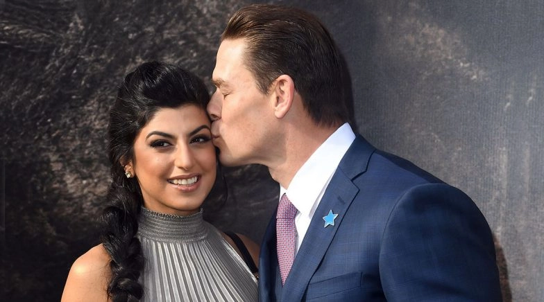 WWE Superstar John Cena Kisses Girlfriend Shay Shariatzadeh at Doolittle Premiere in LA