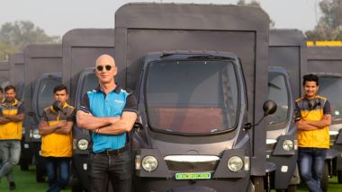 Jeff Bezos, Amazon CEO, Drives Electric Delivery Rickshaw; Video Goes Viral