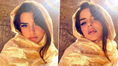 Demi Rose in Shimmery Scarf and NOT Cleavage-Baring Bikini Is a Sweet Surprise for Her Instagram Fans!
