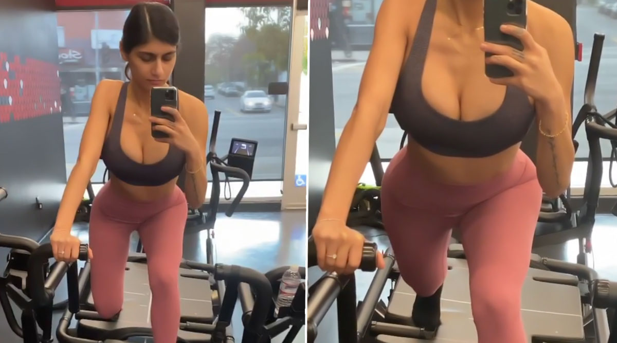 Mia Khalifa How Wear Bra Tits Porn Star - Watching Mia Khalifa, Pornhub Queen Sweat It Out in Gym In This ...