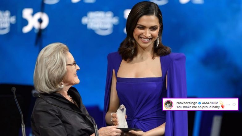 Deepika Padukone Bags Crystal Award at WEF 2020 and Husband Ranveer Singh Could Not Have Been Prouder! 