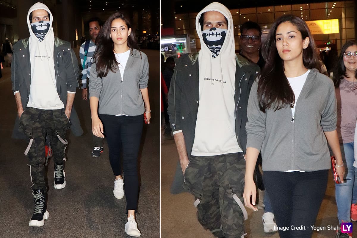 Airport Style - Shahid Kapoor and Mira Rajput