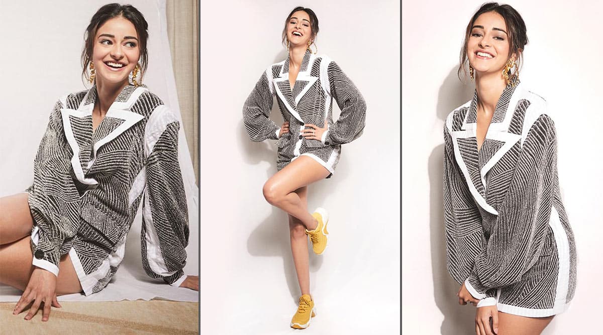 Ananya Panday in Kanika Goyal Striped Shirt Dress