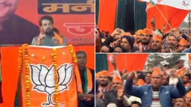 Delhi Assembly Elections 2020: Anurag Thakur Chants 'Desh Ke Gaddaro Ko', Crowd Responds 'Goli Maaro Saalon Ko' in Rithala (Watch Video)