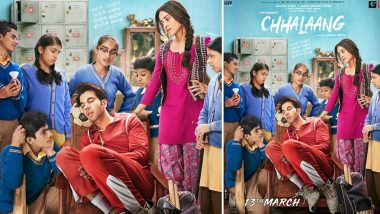 Chhalaang First Look Poster: Nushrat Bharucha and Kids Can’t Help but Stare at Rajkummar Rao Who’s In Deep Sleep (View Pic)