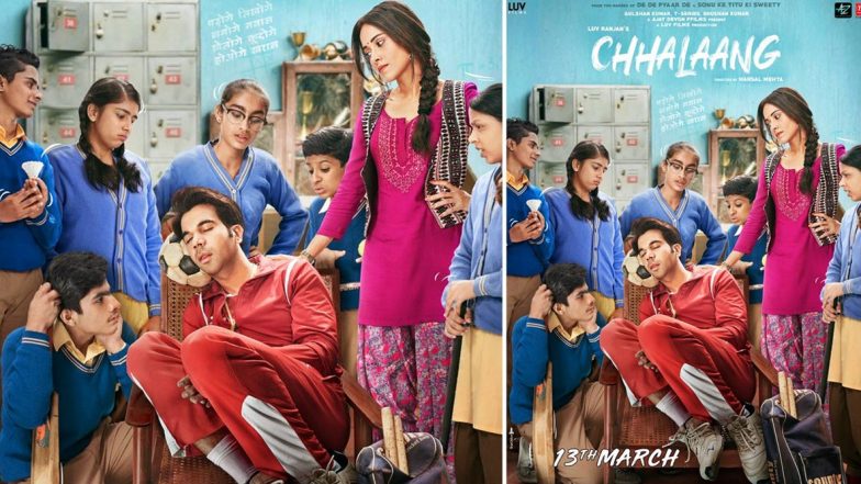 Chhalaang First Look Poster: Nushrat Bharucha and Kids Can’t Help but Stare at Rajkummar Rao Who’s In Deep Sleep (View Pic)