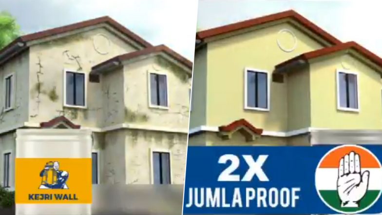 Delhi Assembly Elections 2020: Congress Retaliates to AAP's 'KejriWall' Ad With '2 X Jumla Proof' Version; Watch Videos