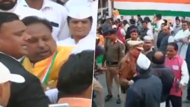 Madhya Pradesh: Two Congress Leaders Exchange Blows During Republic Day Celebrations In Indore Ahead of Flag Hoisting, Watch Video