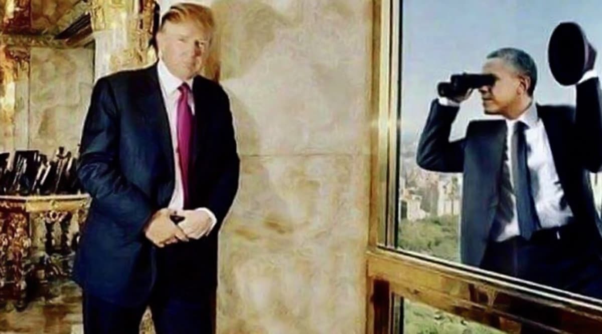 Donald Trump Shares Photoshopped Image of Barack Obama Spying on Him, Gets Slammed on Twitter Donald Trump Shares Photoshopped Image of Barack Obama Spying on Him, Gets Slammed on Twitter