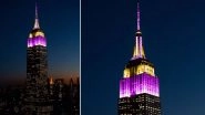 Kobe Bryant Tribute: NYC's Empire State Building Lights Up in Purple and Golden To Mourn NBA Legend's Untimely Death (See Photo)
