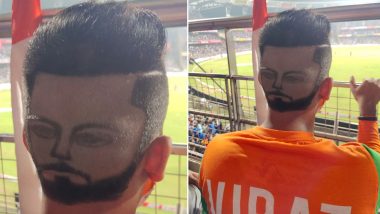 Virat Kohli’s Fan Following Reaches Another Level! Fan Carves Indian Captain’s Face on Back of His Head; Check Out the Viral Hairstyle