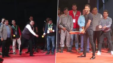 Hardik Pandya Plays Cricket With Union Minister Nitin Gadkari & Former Maharashtra CM Devendra Fadnavis at Khasdar Krida Mahotsav 2020 (Watch Video)