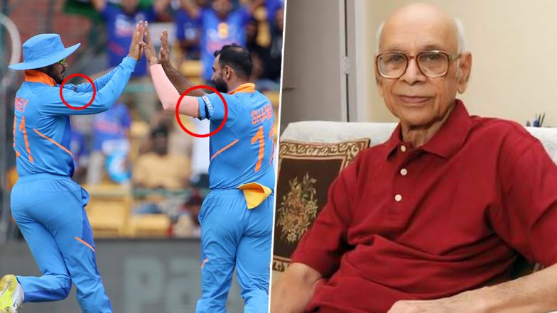 Indian Players Wear Black Arm-Bands to Pay Respect to Late Bapu Nadkarni During India vs Australia 3rd ODI Match in Bengaluru