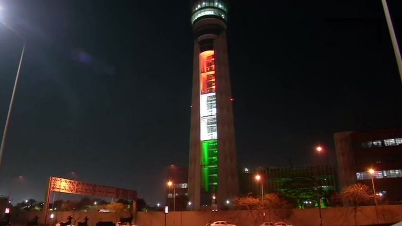 Republic Day 2020: ATC Tower at Delhi's Indira Gandhi International Airport Lit Up in Tri-Colour, View Pics