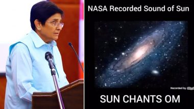 Does The Sun Chant 'Aum' or 'Om'? Kiran Bedi Tweets Fake Audio Recording, Gets Trolled; Watch and Hear Real NASA Video