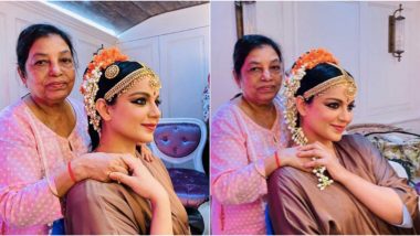 Thalaivi: Kangana Ranaut Looks Gorgeous in a Decked Up Avatar in These New Pictures from the Sets 