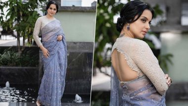 Panga Promotions: Kangana Ranaut Looks Like an Angel Descending From Heaven in a Pastel Purple Saree (View Pics)