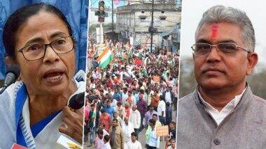 CAA Protests Row: Mamata Banerjee Hits Out at Dilip Ghosh's 'Shoot Them Like Dog' Remark, Says 'West Bengal Isn't Uttar Pradesh'