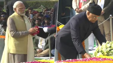 Mahatma Gandhi Death Anniversary: PM Modi, President Ram Nath Kovind Pay Tributes at Raj Ghat on Martyrs' Day 2020; Watch Video