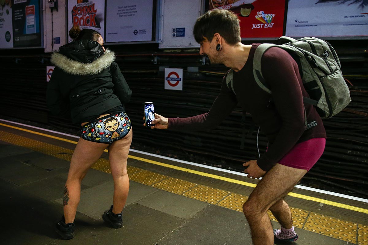 No Trousers Tube ride: Londoners take part in stunt to.