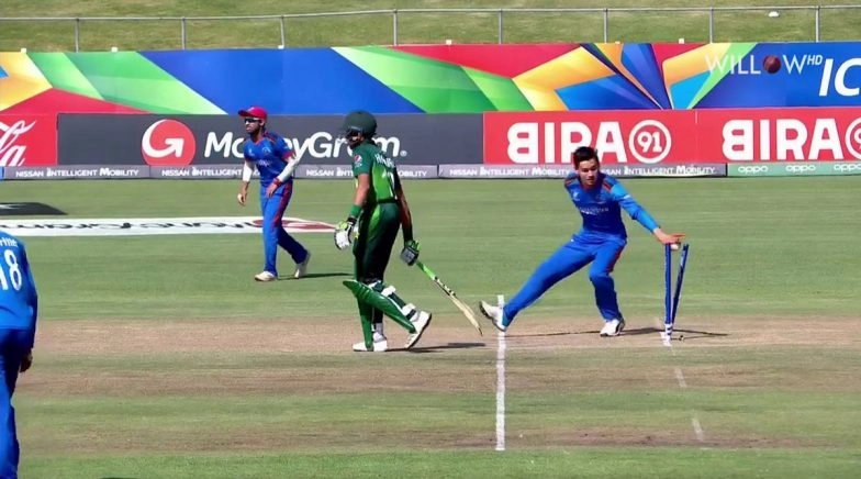 Afghanistan U19 Bowler Noor Ahmad Mankads Pakistan Batsman Mohammad Huraira During PAK vs AFG Match
