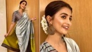 Pooja Hegde Sparks Off a Resplendent Striped Saree Style in Payal Khandwala!
