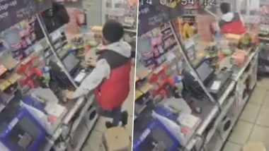 Punjabi Shopkeeper Chases Away Robber With a Baseball Bat While Hurling Abuses, Watch Funny Video