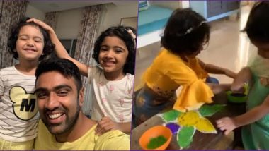 R Ashwin Shares Video of Daughters Making Rangoli During Pongal 2020 Celebrations and It Is Too Sweet For Words
