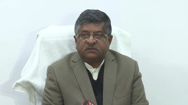 'Sonia, Rahul Gandhi's Anti-CAA Resolution Must Have Gladdened Pakistan': Law Minister Ravi Shankar Prasad