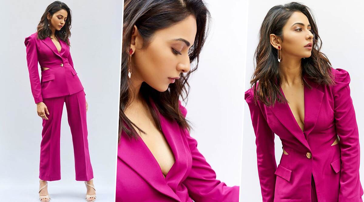 Rakul Preet Singh in Deepika Nagpal pantsuit for an interview (1)