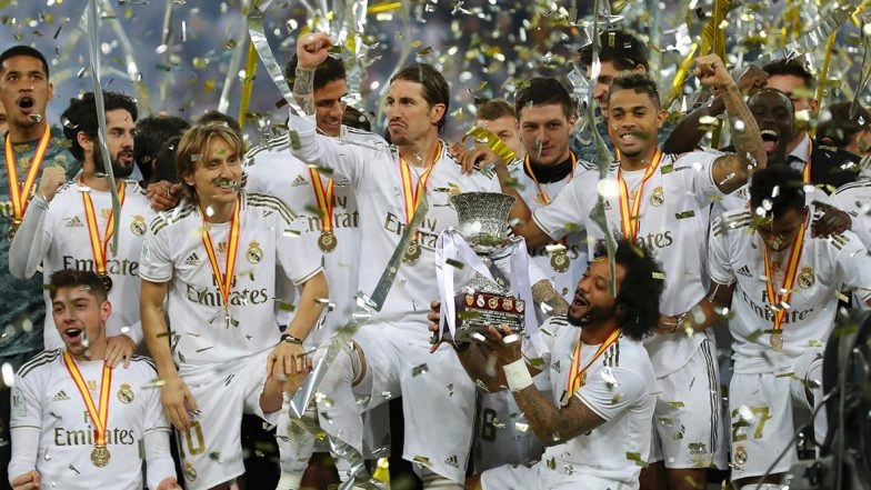 Real Madrid vs Atletico Madrid Penalties Video Highlights: Thibaut Courtois Shines as Sergio Ramos’ Men Win 4-1 in Penalty Shootout to Lift Supercopa De Espana 2020